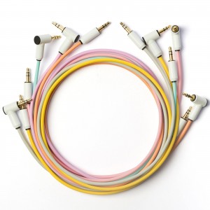 myVolts audio cables 6-pack, 3.5mm straight jack to 3.5mm angled jack, all colours